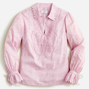 NWT- Sz. XS J. Crew Scalloped popover top in Liberty® Flower Market fabric